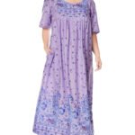 LILAC Border Print Long Pocket Lounge Dress