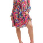 Floral Print Knot Front Skater Dress Size 10 - 20