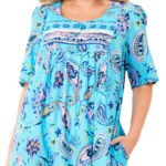 Mixed Print Long Pocket Lounge Dress