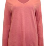 CINNAMON Cotton Rich V-Neck Long Sleeve T-Shirt Size 10 - 18