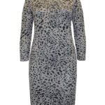 GREY Animal Print High Neck Knitted Dress Size 20 - 22