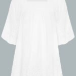 Curve WHITE Broderie Anglaise Milkmaid Square Neck Top Size 16 - 40