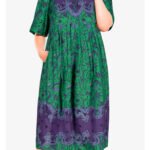 GREEN Folk Floral Bib Front Lounger Dress Size 16 - 42
