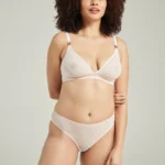 The Sheer Deco High Leg Brief Blush Pink Size XS - 2XL
