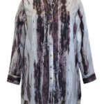 BLUE Tie Dye Print Dipped Hem Tunic Shirt Size 16 - 30