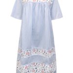 National BLUE Pure Cotton Multi Print Smock Dress Size 12 - 28