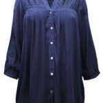 NAVY Crinkle Blouse Size 14 - 18
