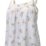 WHITE Cotton Strappy Ditsy Floral Long Nightdress Size 6 - 18