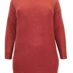 BROWN Long Sleeve Chunky Rib Longline Jumper Size 18/20 Only