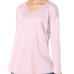 DUSKY-PINK Supima Cotton Long Sleeve Tunic Size 16 - 18
