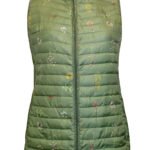 KHAKI Floral Print Packaway Quilted Gilet Jacket Size 18 - 24
