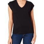 BLACK Pure Cotton Cap Sleeve Top Size 14 - 20