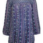 NAVY Floral Print Lace Insert Top Size 18 - 20