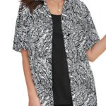 BLACK Graphic Paisley Timeless Short Flutter Sleeve Blouse Size 16 - 34