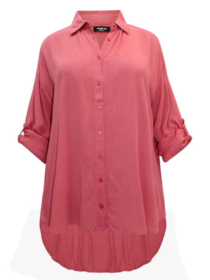 DUSTY-ROSE Crinkle Long Sleeve Shirt Size 12 - 18 - Image 2