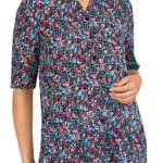 NAVY Floral Print Short Sleeve Blouse Size 16 - 22