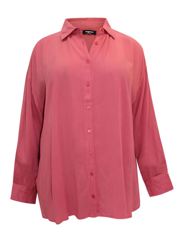 DUSTY-ROSE Crinkle Long Sleeve Shirt Size 12 - 18 - Image 5