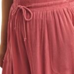 DUSTY-ROSE Crinkle Tie Waist Shorts Size 12 - 30