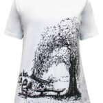 WHITE Pure Cotton Silhouette Print T-Shirt Size 10 - 28