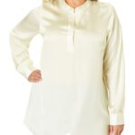 IVORY Silky Placket Front Blouse Size 22 - 30