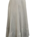 KHAKI Linen Blend Pintuck Detail Skirt Size 16 - 28