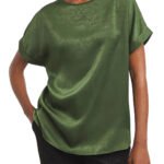 OLIVE Turn Up Sleeve Satin Top Size 22 - 32