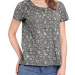 GREY Pure Cotton Daisy Print Tee Size 10 - 28