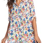 Three Quarter Roll Sleeve Pintuck Tunic Shirt Size 16 - 42