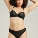 The Sheer Deco High Leg Brief Black Size XS - 2XL