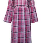PINK Checkered Long Sleeve Smock Dress Size 18 - 28