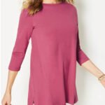 J.Jill PINK Luxe Supima 3/4 Sleeve Tunic Size 12 - 26