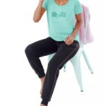 MINT Cotton Rich Embossed 'Feel Good' Slogan Short Sleeve Top Size 10 - 28