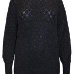 BLACK Pointelle Knit Jumper Size 14 - 32