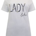 Pure Cotton 'Lady Like' Short Sleeve T-Shirt Size XL - 3XL