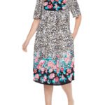 NATURAL Leopard Mixed Print Short Lounge Pocket Dress Size 16 - 38