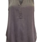 CHOCOLATE Sleeveless Notch Neck Top Size 24 -30