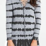 GREY Tie Dye Lace Up Jersey Top Size 18 - 32