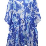 BLUE Rope Tie Waist Kaftan One Size (16/22)