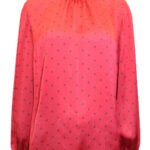 CLARET Polka Dot Satin High Neck Top Size 12 - 28