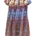 Curve MULTI Animal Print Pintuck Cap Sleeve Blouse Size 18 - 32