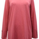 J.Jill ANTIQUE-ROSE Pure Cotton Button Cuff Top Size 10 -22