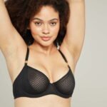 The Sheer Deco Lift Balcony Bra Black Size 32B- GG Cup