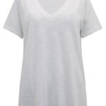 WHITE Cotton Rich Straight Fit Slub T-Shirt Size 10 - 24