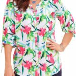 Georgette Button Front Tie Sleeve Cafe Blouse Size 16 - 40