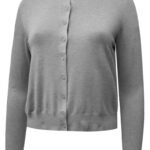 GREY Crew Neck Cardigan Size 20 - 24