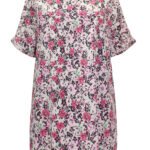 MULTI Floral Short Sleeve Longline Boxy Top Size 12 - 26
