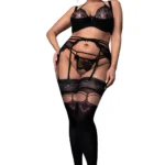 Ballerina 602 Black/Skin Hold Ups Plus Size XL -XXL