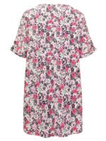 MULTI Floral Short Sleeve Longline Boxy Top Size 12 - 26 - Image 3