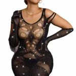 YesX YX853Q Sparkly Black Dress (One Size)