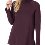 J.Jill AUBERGINE Modal Blend Turtle Neck Top Size 10 -18